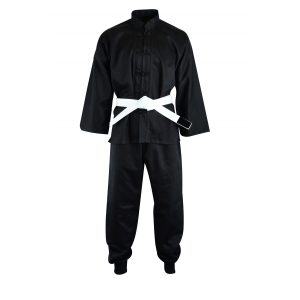 Kids Kung Fu Suit Black Cotton 8oz