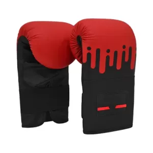 Boxing Bag Gloves Red Black
