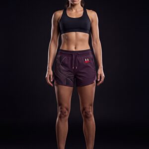 Women's "Lunar" Contour Linework Running Shorts – Deep Plum