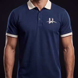 Men's "Court Classic" Contrast-Collar Pique Polo – Navy