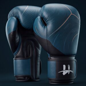 Men's "Velocity" Precision Boxing Gloves – Slate Blue & Copper
