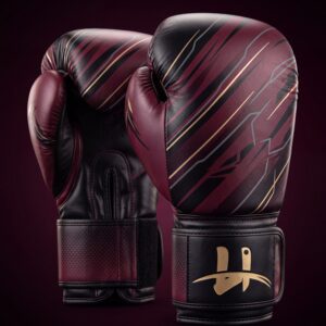 Men's "Velocity" Precision Boxing Gloves – Burgundy & Black