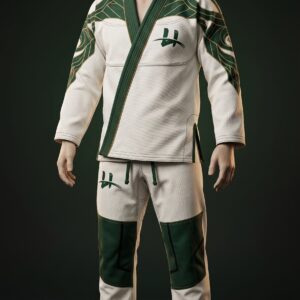 Men's "Terra" Pro Series BJJ Gi – Pearl White & Forest Green