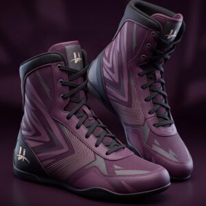 Men's "Velocity" High-Top Training Shoes – Plum & Black