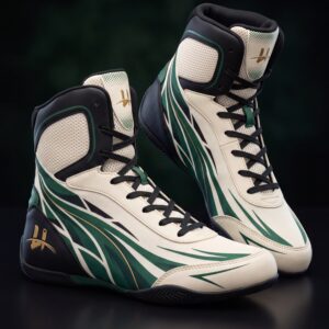 Men's "Sculpt" High-Top Training Shoes – Pearl White & Emerald