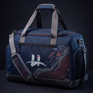 "Circuit" Tech-Weave Pro Duffel Bag – Deep Navy & Copper