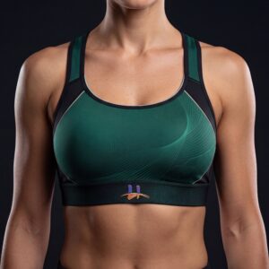 Women's "Velocity" High-Impact Contour Sports Bra – Emerald/Black