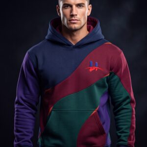 Men's "Prism" Color-Block Asymmetrical Hoodie
