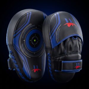 Men's "Sniper" Precision Hook & Jab Focus Mitts – Black & Electric Blue