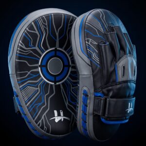 Men's "Sniper" Precision Hook & Jab Focus Mitts – Black & Electric Blue