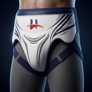 Men's "Apex" Premium Groin Guard – Pearl White & Navy