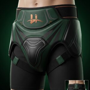 Men's "Vanguard" Contour Groin Guard – Forest Green & Copper