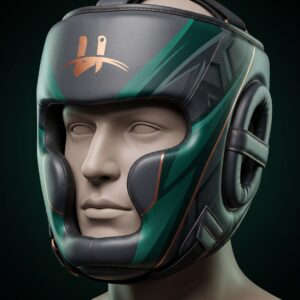 Men's "Apex" Elite Sparring Headgear – Matte Black & Emerald