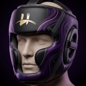 Men's "Apex" Elite Sparring Headgear – Matte Black & Violet