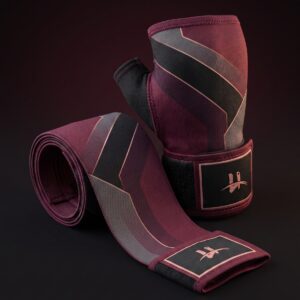 Men's "Vector" Geometric Boxing Hand Wraps – Burgundy & Gold