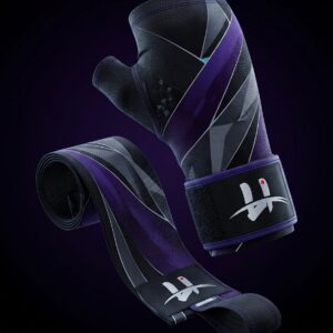 Men's "Phantom" Geometric Boxing Hand Wraps – Midnight Black & Violet