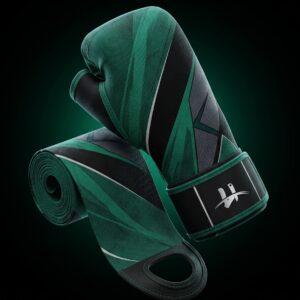 Men's "Vortex" Pro Boxing Hand Wraps – Midnight Black & Emerald