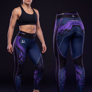 Women's "Apex" Geometric Compression Spats – Midnight Navy & Violet