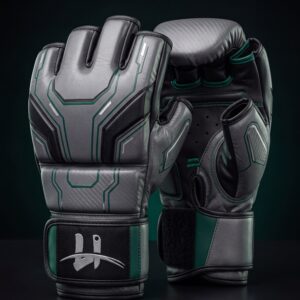 Men's "Apex" Pro MMA Training Gloves – Gunmetal & Emerald