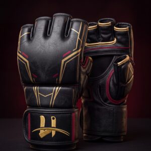 "Fracture" Pro MMA Training Gloves – Midnight Black & Gold