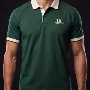 Men's "Heritage" Contrast-Trim Pique Polo – Forest Green