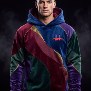 Men's "Aurelius" Premium Velour Color-Block Hoodie