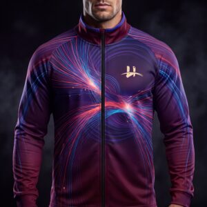 Men's "Hyperdrive" Velocity Full-Zip Track Jacket – Burgundy/Multi