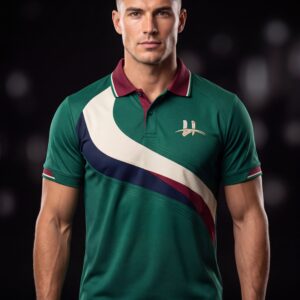 Men's "Regatta" Sash Color-Block Performance Polo – Emerald Green