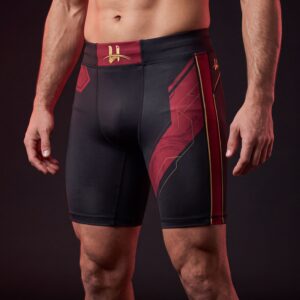 Men's "Vector" Pro Compression Shorts – Midnight Black & Crimson