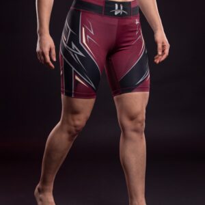 Women's "Phantom" Pro Grappling Compression Shorts – Burgundy & Black