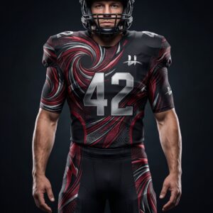 Men's "Vortex" Pro Football Uniform – Midnight Black & Crimson
