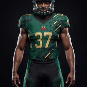 Men's "Terra" Pro Football Uniform – Emerald Green & Gold