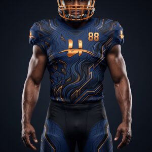 Men's "Circuit" Pro Football Uniform – Midnight Navy & Copper