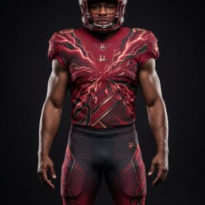 Men's "Voltage" Pro Football Uniform – Crimson Red & Copper