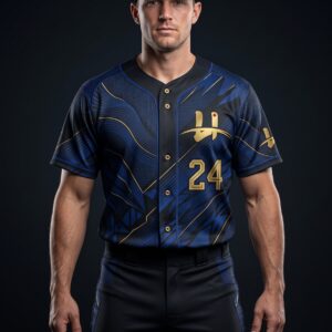 Men's "Velocity" Pro Baseball Uniform – Midnight Navy & Gold
