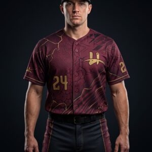 Men's "Terra" Pro Baseball Uniform – Burgundy & Gold