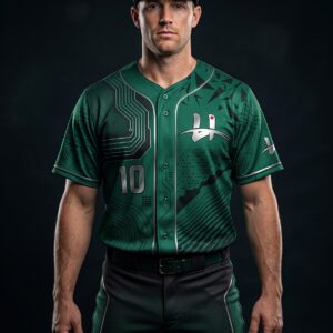 Men's "Circuit" Pro Baseball Uniform – Emerald Green & Silver