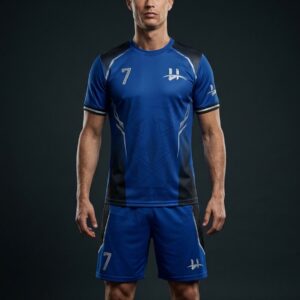 Men's "CR7" Pro Soccer Kit – Azure Blue & Carbon