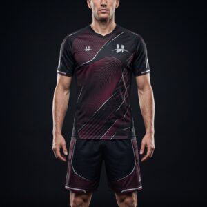 Men's "Phantom" Pro Soccer Kit – Matte Black & Wine
