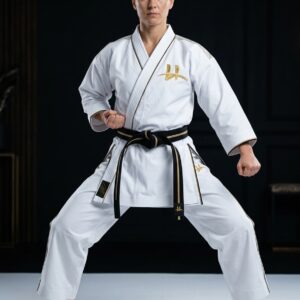 Women's "Heritage" Premium Karate Gi – Pearl White & Gold