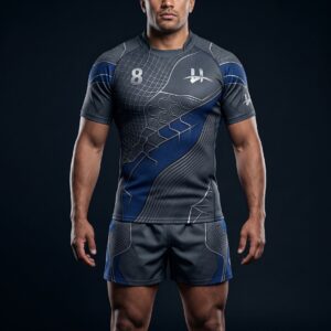 Men's "Gridiron" Pro Rugby Kit – Graphite & Cobalt