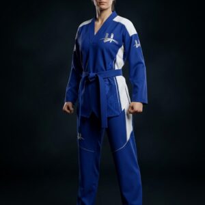 Women's "Apex" TKD Gi – Royal Blue & Pearl White