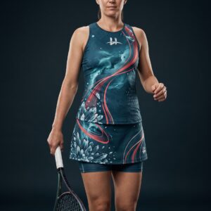 Women's "Galaxy" Pro Tennis Set – Deep Teal & Crimson
